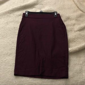 Burgundy pencil skirt